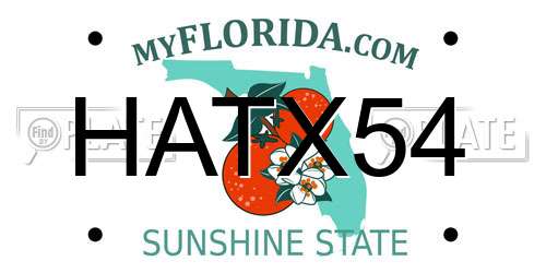 HATX54 Florida License Plate