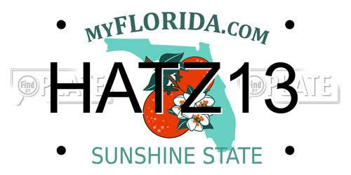 HATZ13 Florida License Plate