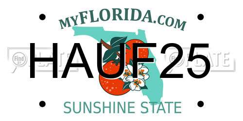 HAUF25 Florida License Plate