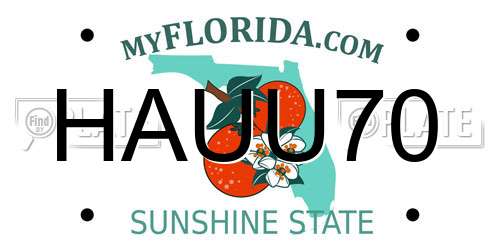 HAUU70 Florida License Plate