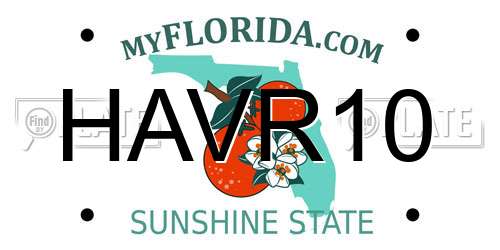 HAVR10 Florida License Plate