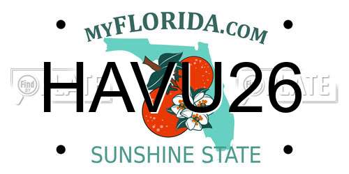 HAVU26 Florida License Plate