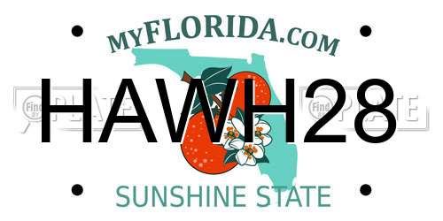 HAWH28 Florida License Plate