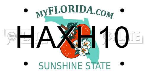 HAXH10 Florida License Plate