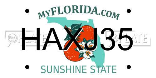 HAXJ35 Florida License Plate