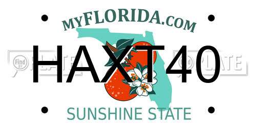 HAXT40 Florida License Plate