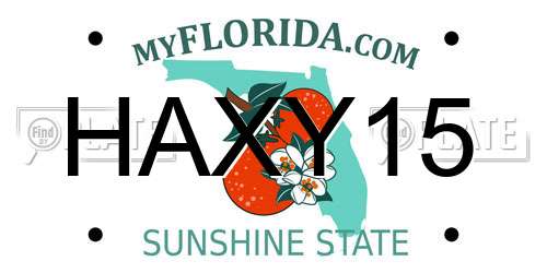 HAXY15 Florida License Plate