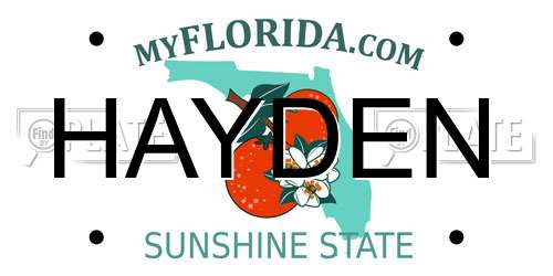 HAYDEN Florida License Plate