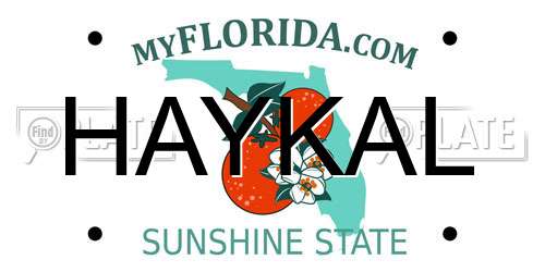 HAYKAL Florida License Plate