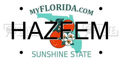 HAZFEM Florida License Plate