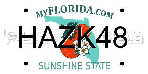 HAZK48 Florida License Plate