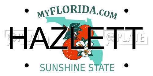 HAZLETT Florida License Plate