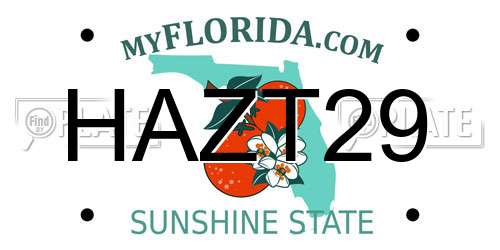 HAZT29 Florida License Plate