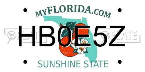 HB0E5Z Florida License Plate