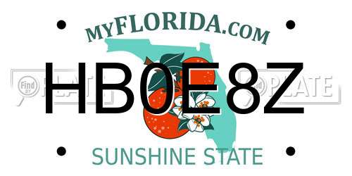 HB0E8Z Florida License Plate