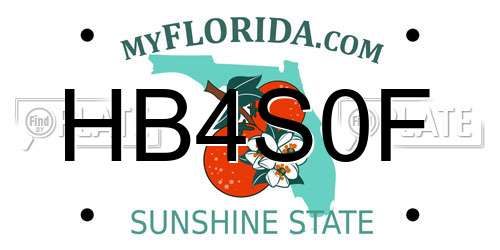 HB4S0F Florida License Plate