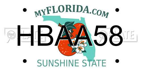 HBAA58 Florida License Plate