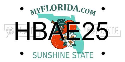 HBAE25 Florida License Plate