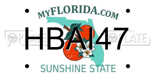 HBAI47 Florida License Plate