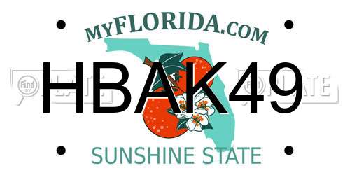 HBAK49 Florida License Plate