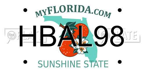 HBAL98 Florida License Plate