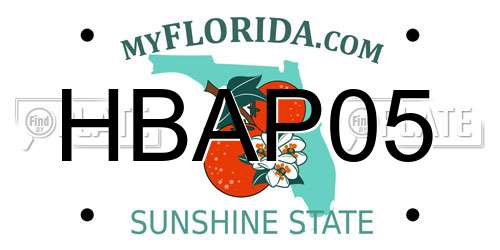 HBAP05 Florida License Plate
