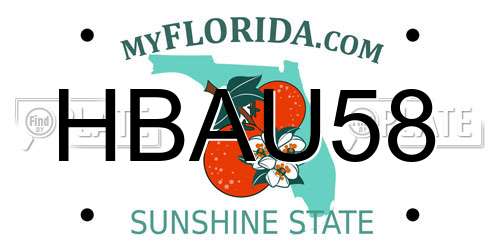 HBAU58 Florida License Plate