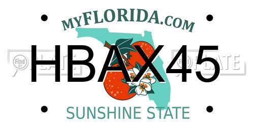 HBAX45 Florida License Plate