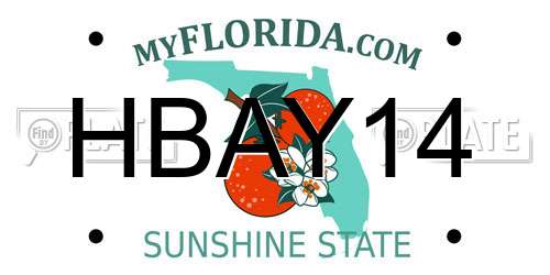 HBAY14 Florida License Plate