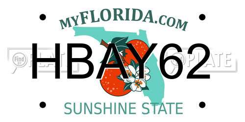 HBAY62 Florida License Plate