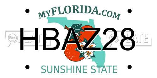 HBAZ28 Florida License Plate