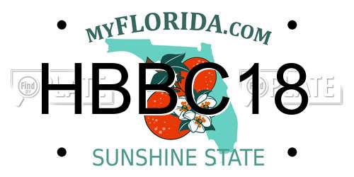 HBBC18 Florida License Plate