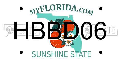 HBBD06 Florida License Plate