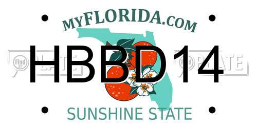 HBBD14 Florida License Plate