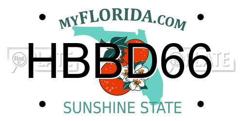 HBBD66 Florida License Plate