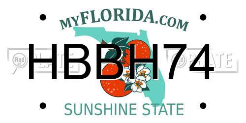 HBBH74 Florida License Plate