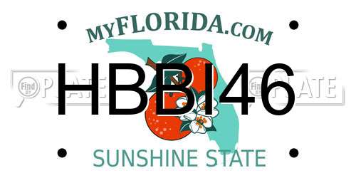HBBI46 Florida License Plate