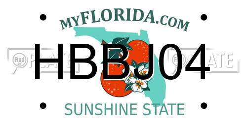 HBBJ04 Florida License Plate