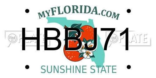 HBBJ71 Florida License Plate