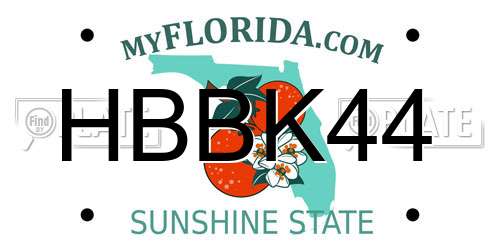 HBBK44 Florida License Plate