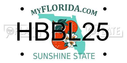 HBBL25 Florida License Plate