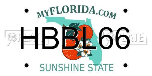 HBBL66 Florida License Plate