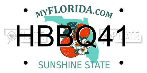 HBBQ41 Florida License Plate