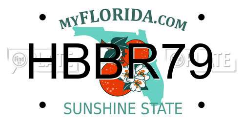 HBBR79 Florida License Plate