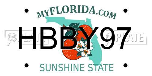 HBBY97 Florida License Plate