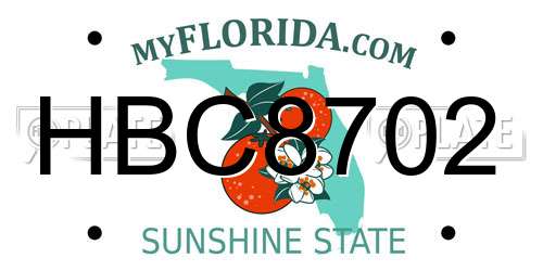 HBC8702 Florida License Plate