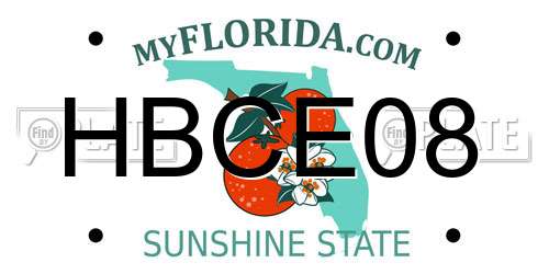 HBCE08 Florida License Plate