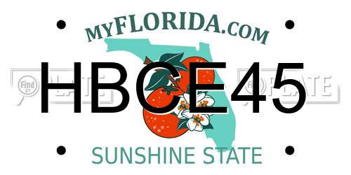 HBCE45 Florida License Plate