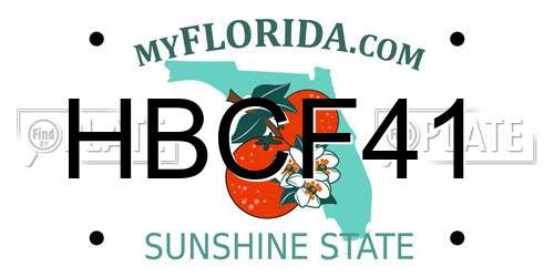 HBCF41 Florida License Plate