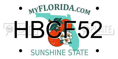 HBCF52 Florida License Plate